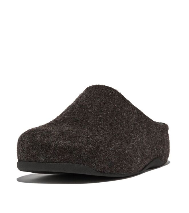 FitFlop shuv cushy felt clog slippers all black Direct leverbaar uit de webshop van www.meijerink-schoenen.nl/