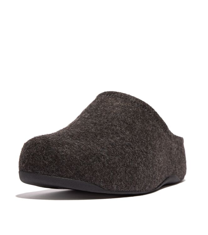 FitFlop shuv cushy felt clog slippers all black Direct leverbaar uit de webshop van www.meijerink-schoenen.nl/