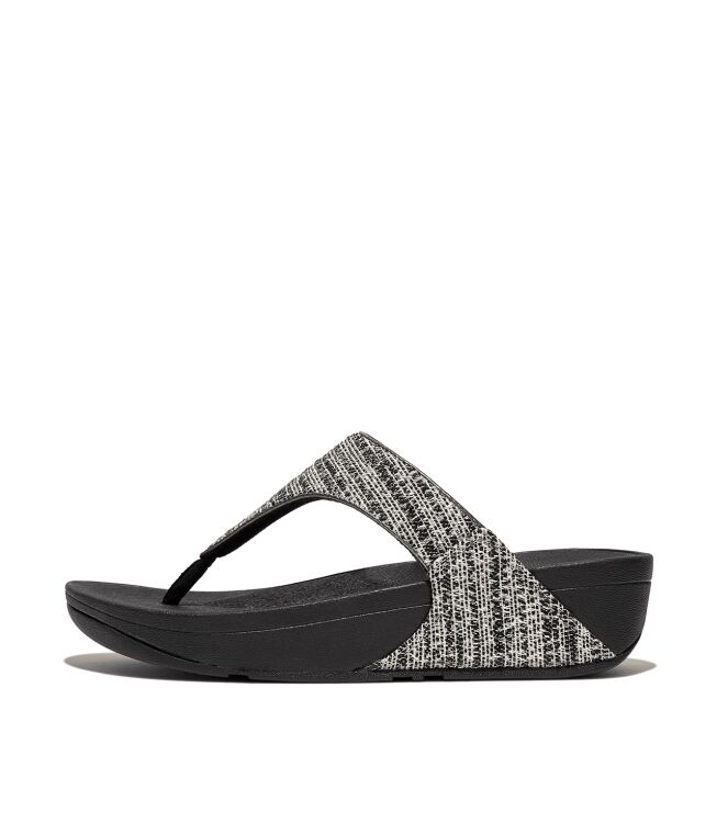FitFlop lulu shimmerweave toe-post sandals black mix Direct leverbaar uit de webshop van www.meijerink-schoenen.nl/
