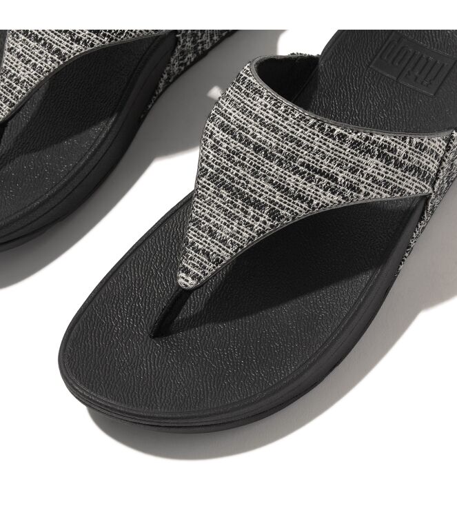 FitFlop lulu shimmerweave toe-post sandals black mix Direct leverbaar uit de webshop van www.meijerink-schoenen.nl/
