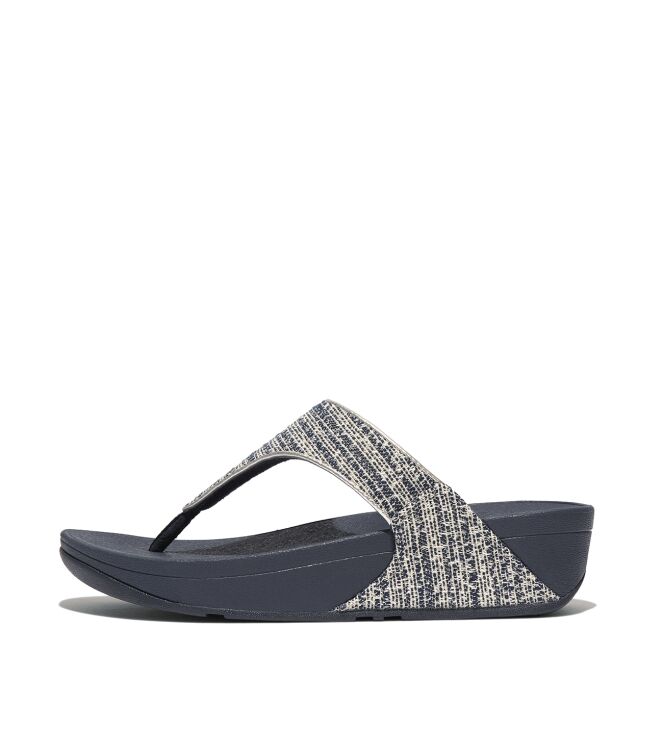 FitFlop lulu shimmerweave toe-post sandals midnight navy mix Direct leverbaar uit de webshop van www.meijerink-schoenen.nl/