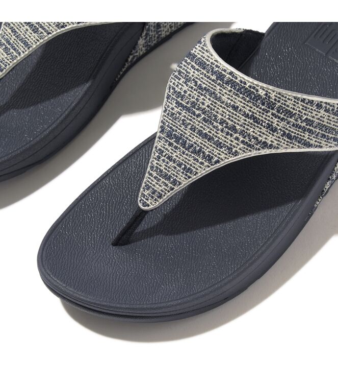 FitFlop lulu shimmerweave toe-post sandals midnight navy mix Direct leverbaar uit de webshop van www.meijerink-schoenen.nl/