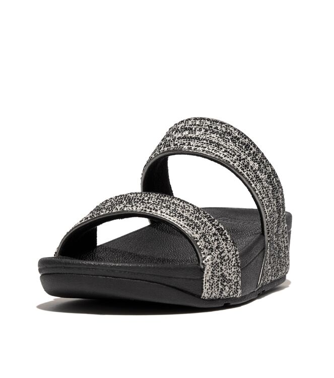 FitFlop lulu shimmerweave slides black mix Direct leverbaar uit de webshop van www.meijerink-schoenen.nl/