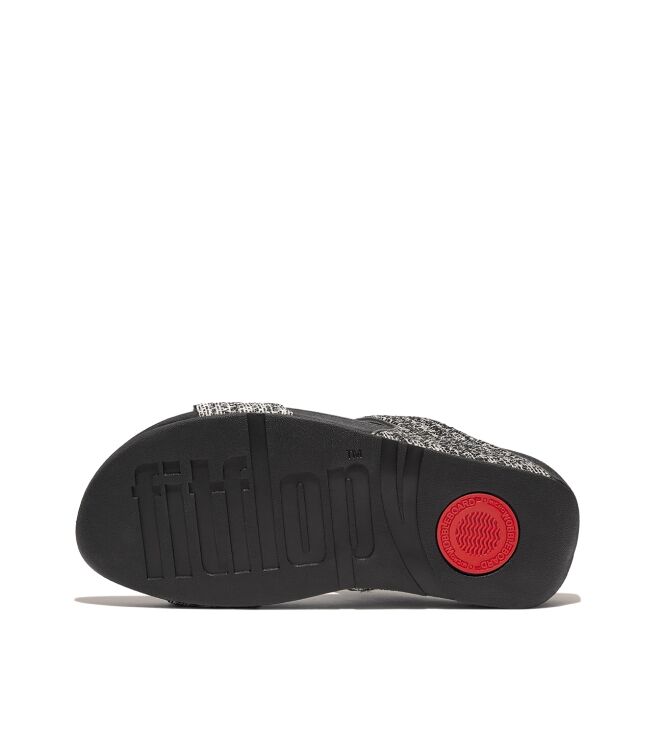 FitFlop lulu shimmerweave slides black mix Direct leverbaar uit de webshop van www.meijerink-schoenen.nl/
