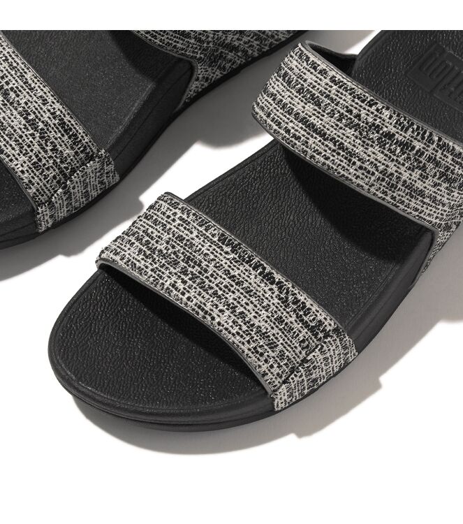 FitFlop lulu shimmerweave slides black mix Direct leverbaar uit de webshop van www.meijerink-schoenen.nl/