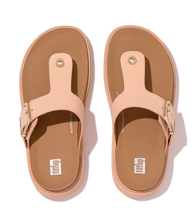 FitFlop<sup>TM</sup> gen-ff buckle leather toe-post sandals blushy Direct leverbaar uit de webshop van www.meijerink-schoenen.nl/
