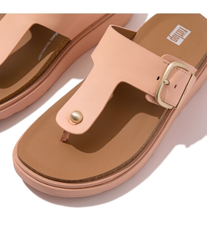 FitFlop<sup>TM</sup> gen-ff buckle leather toe-post sandals blushy Direct leverbaar uit de webshop van www.meijerink-schoenen.nl/