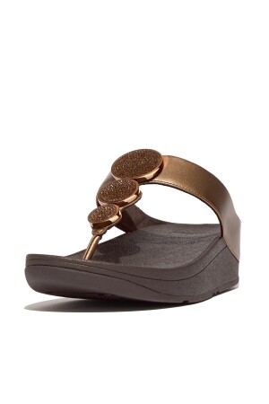 FitFlop Halo Bead-Circle Metallic Toe-Post Sandals 