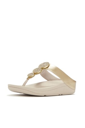 FitFlop Halo Bead-Circle Metallic Toe-Post Sandals 