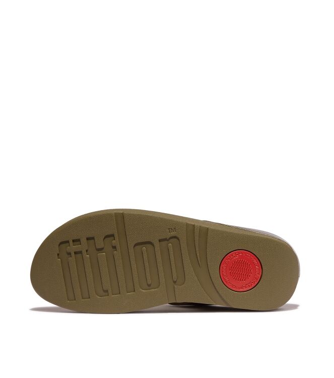 FitFlop halo bead-circle metallic toe-post sandals metallic camo-green Direct leverbaar uit de webshop van www.meijerink-schoenen.nl/