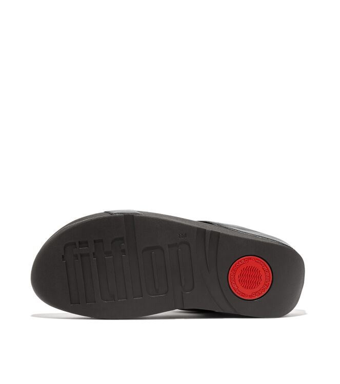 FitFlop halo bead-circle metallic h-bar slides pewter black Direct leverbaar uit de webshop van www.meijerink-schoenen.nl/