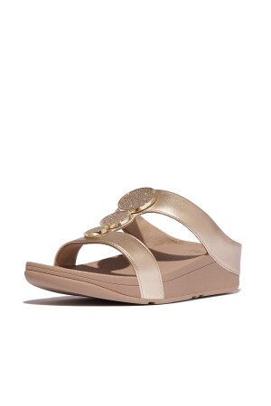 FitFlop Halo Bead-Circle Metallic H-Bar Slides 