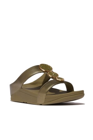 FitFlop Halo Bead-Circle Metallic H-Bar Slides 