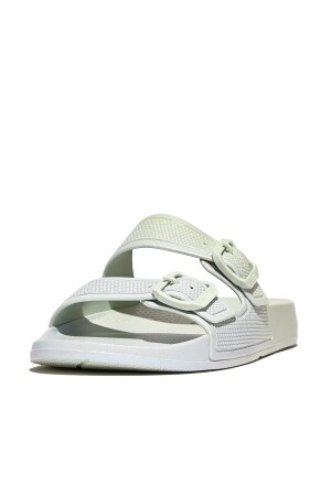 FitFlop Iqushion Iridescent Two-Bar Buckle Slides 