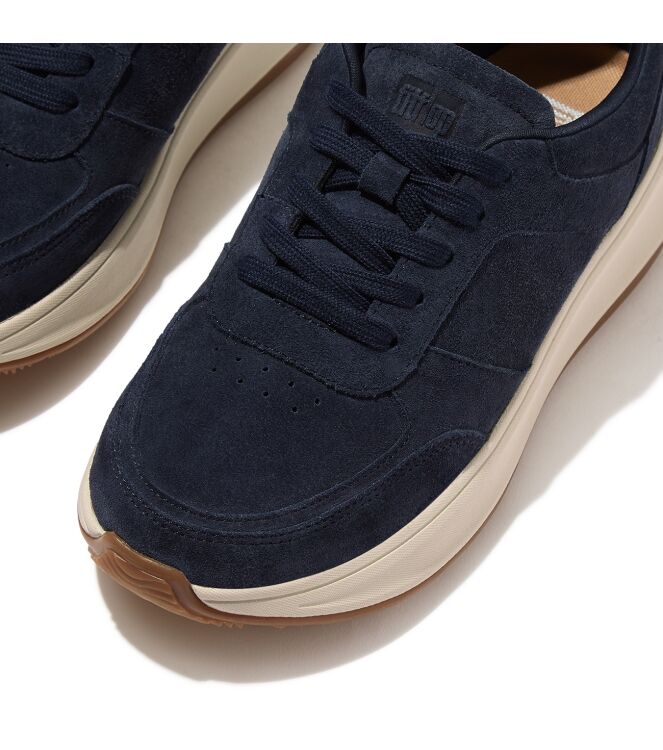 FitFlop f-mode suede flatform sneakers midnight navy Direct leverbaar uit de webshop van www.meijerink-schoenen.nl/