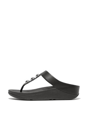 FitFlop Fino Mirror-Dome Leather Toe-Post Sandals 