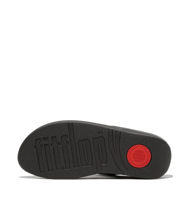 FitFlop fino mirror-dome leather toe-post sandals black Direct leverbaar uit de webshop van www.meijerink-schoenen.nl/