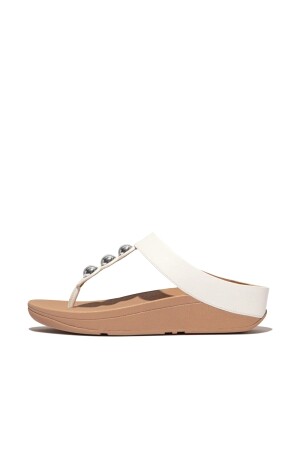 FitFlop Fino Mirror-Dome Leather Toe-Post Sandals 