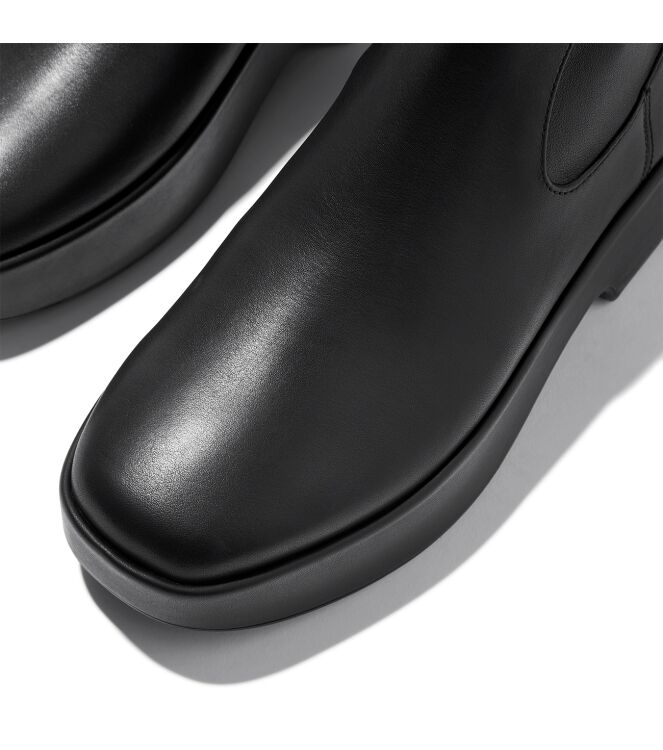 FitFlop f-luma boot - stretch leather (wrapped) black Direct leverbaar uit de webshop van www.meijerink-schoenen.nl/