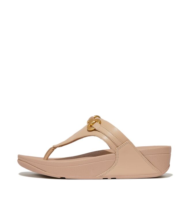FitFlop lulu chunky-snaffle leather toe-post sandals classic beige Direct leverbaar uit de webshop van www.meijerink-schoenen.nl/