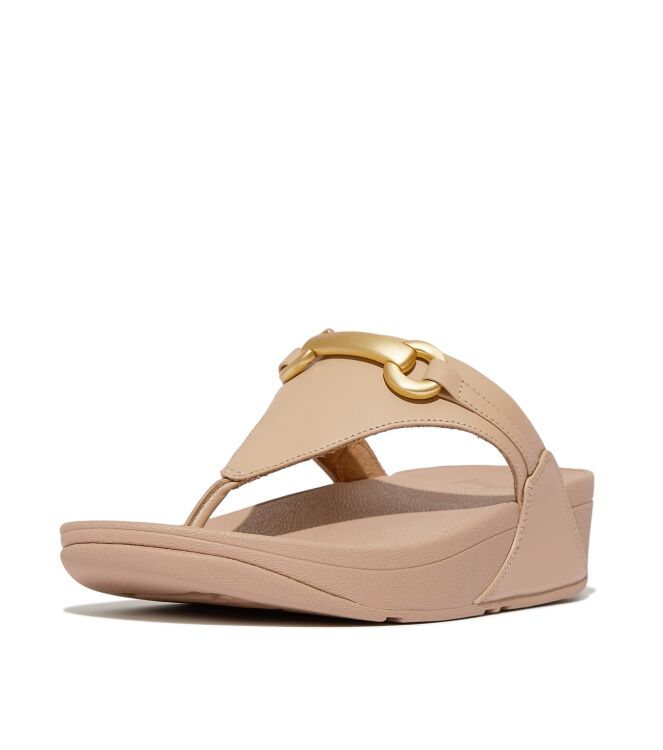 FitFlop lulu chunky-snaffle leather toe-post sandals classic beige Direct leverbaar uit de webshop van www.meijerink-schoenen.nl/