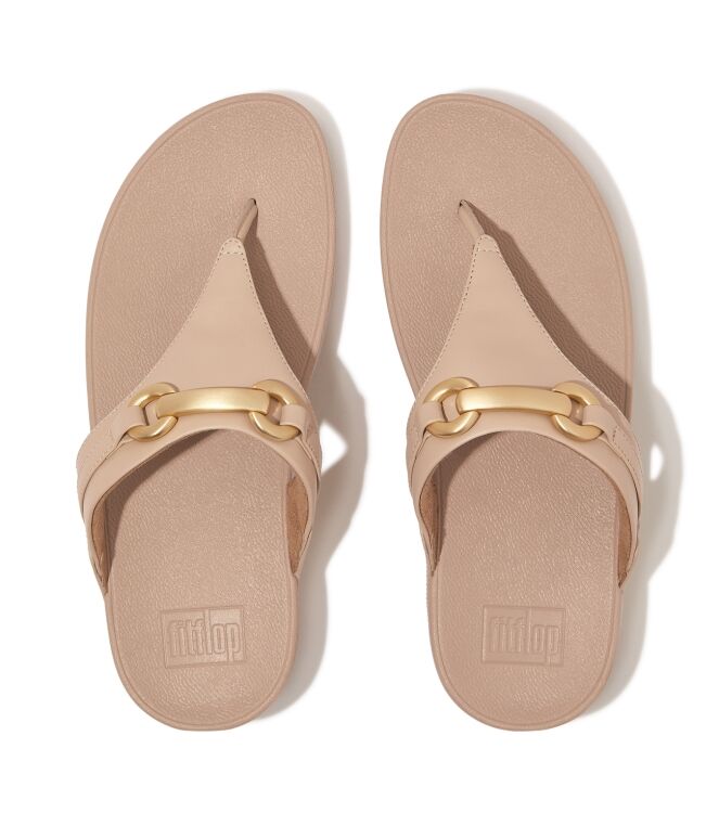 FitFlop lulu chunky-snaffle leather toe-post sandals classic beige Direct leverbaar uit de webshop van www.meijerink-schoenen.nl/