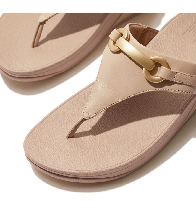 FitFlop lulu chunky-snaffle leather toe-post sandals classic beige Direct leverbaar uit de webshop van www.meijerink-schoenen.nl/