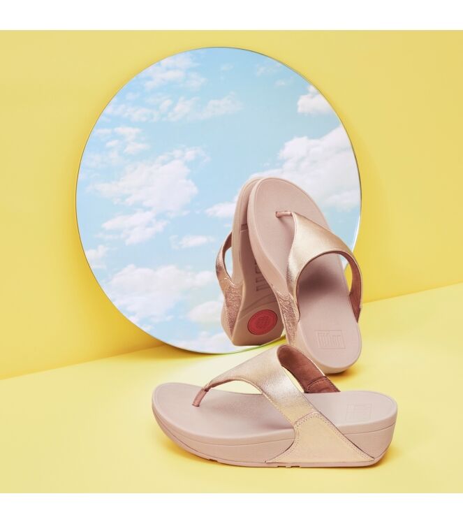 FitFlop lulu leather toepost rose gold Direct leverbaar uit de webshop van www.meijerink-schoenen.nl/