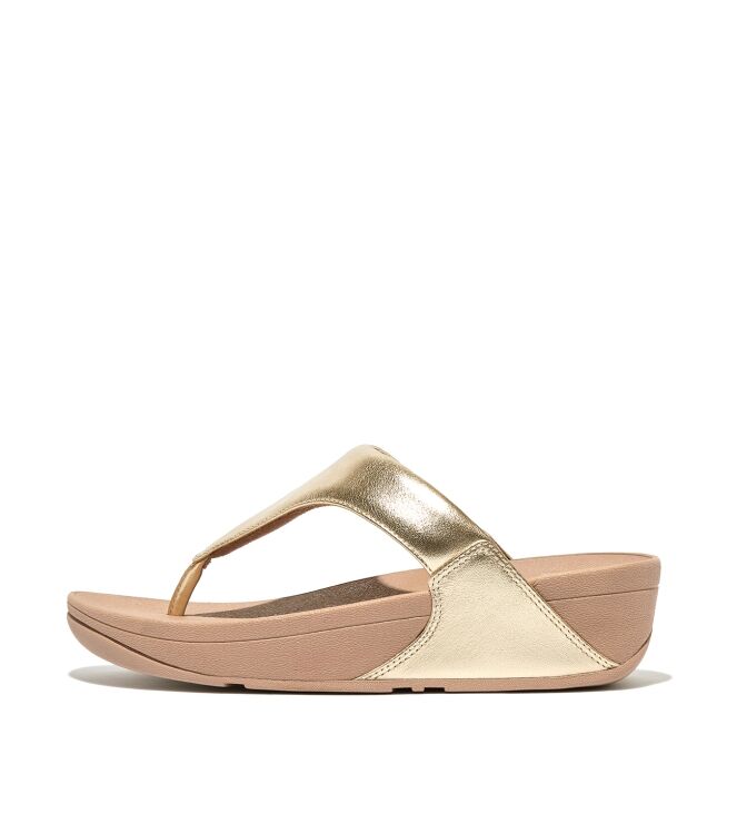 FitFlop lulu leather toepost platino Direct leverbaar uit de webshop van www.meijerink-schoenen.nl/