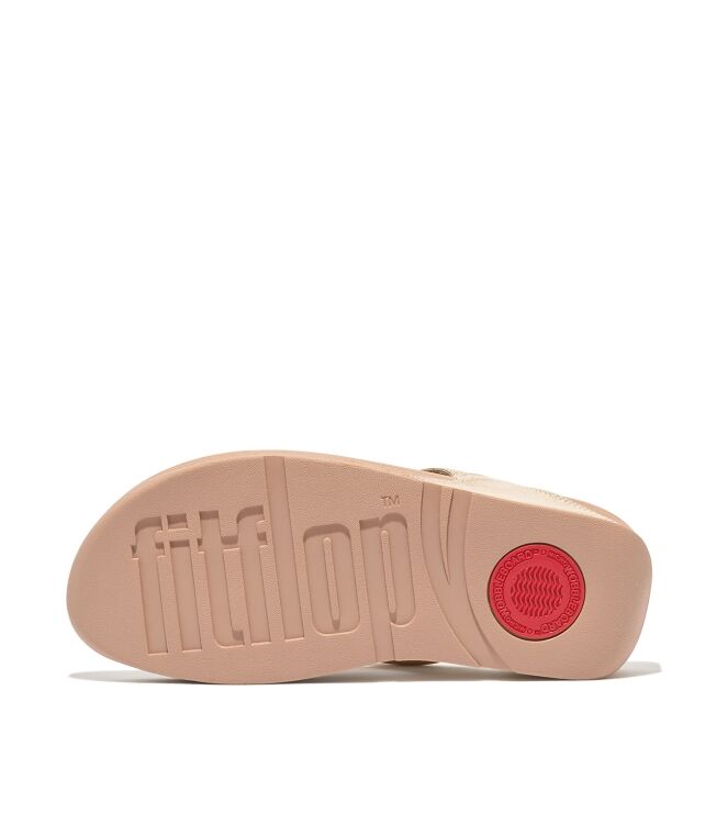 FitFlop lulu leather toepost platino Direct leverbaar uit de webshop van www.meijerink-schoenen.nl/