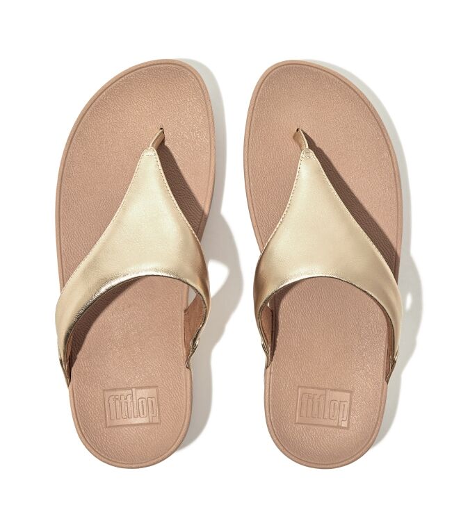 FitFlop lulu leather toepost platino Direct leverbaar uit de webshop van www.meijerink-schoenen.nl/