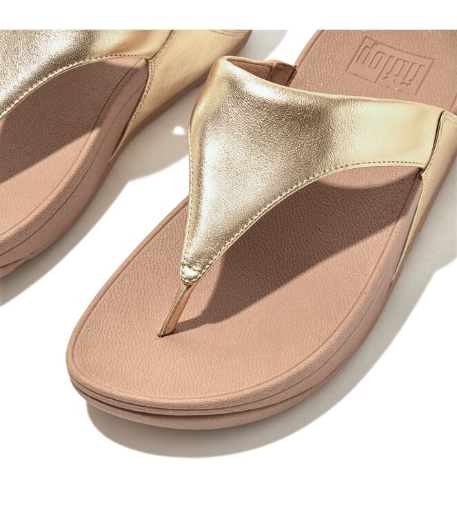 FitFlop lulu leather toepost platino Direct leverbaar uit de webshop van www.meijerink-schoenen.nl/
