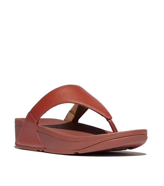 FitFlop lulu leather toepost terracotta Direct leverbaar uit de webshop van www.meijerink-schoenen.nl/