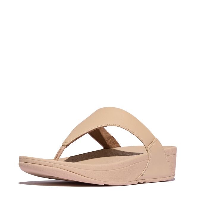 FitFlop<sup>TM</sup> lulu leather toepost sandy beige Direct leverbaar uit de webshop van www.meijerink-schoenen.nl/