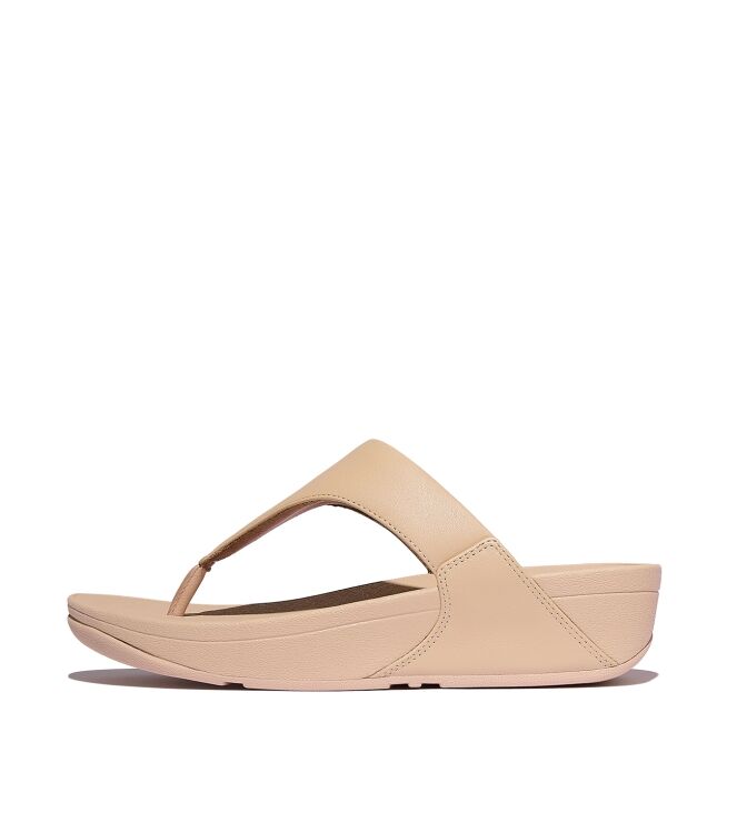 FitFlop<sup>TM</sup> lulu leather toepost sandy beige Direct leverbaar uit de webshop van www.meijerink-schoenen.nl/