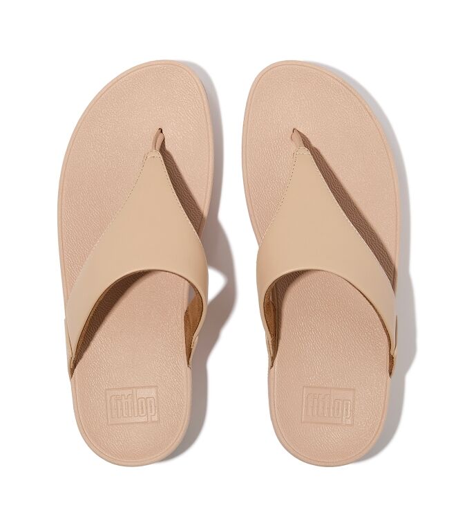 FitFlop<sup>TM</sup> lulu leather toepost sandy beige Direct leverbaar uit de webshop van www.meijerink-schoenen.nl/