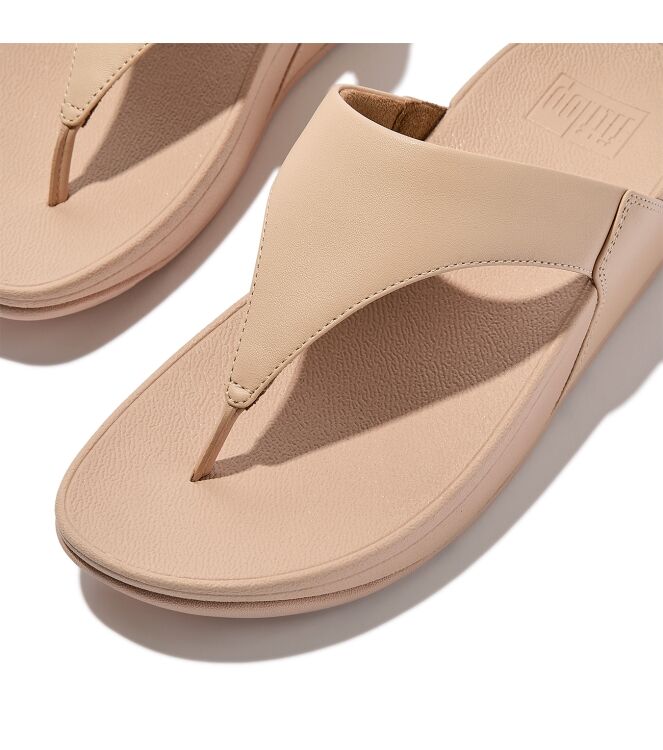 FitFlop<sup>TM</sup> lulu leather toepost sandy beige Direct leverbaar uit de webshop van www.meijerink-schoenen.nl/