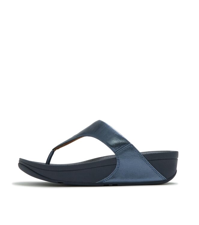 FitFlop lulu leather toepost metallic cosmic blue Direct leverbaar uit de webshop van www.meijerink-schoenen.nl/