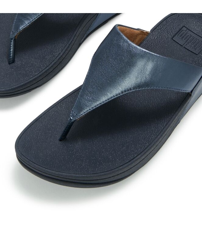FitFlop lulu leather toepost metallic cosmic blue Direct leverbaar uit de webshop van www.meijerink-schoenen.nl/