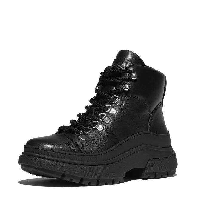 FitFlop wylder lace up boot - leather black Direct leverbaar uit de webshop van www.meijerink-schoenen.nl/