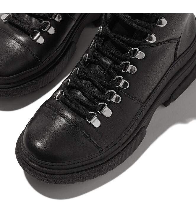 FitFlop wylder lace up boot - leather black Direct leverbaar uit de webshop van www.meijerink-schoenen.nl/