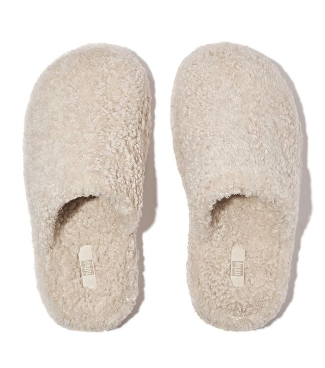 FitFlop iqushion wrapped mule - teddy milk ice Direct leverbaar uit de webshop van www.meijerink-schoenen.nl/