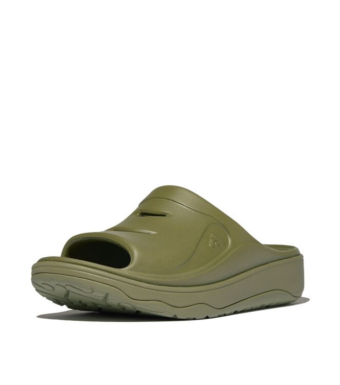 FitFlop relieff slide - tonal rubber camo-green Direct leverbaar uit de webshop van www.meijerink-schoenen.nl/
