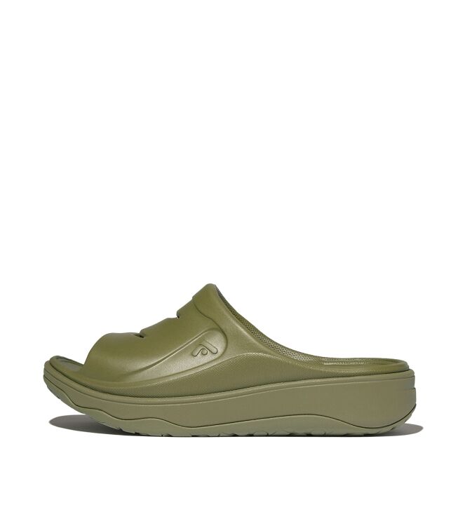 FitFlop relieff slide - tonal rubber camo-green Direct leverbaar uit de webshop van www.meijerink-schoenen.nl/