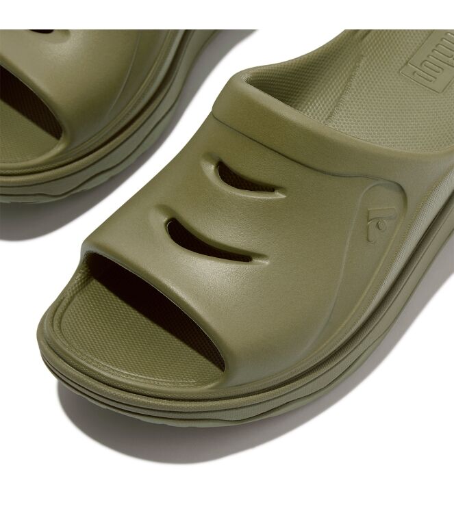 FitFlop relieff slide - tonal rubber camo-green Direct leverbaar uit de webshop van www.meijerink-schoenen.nl/