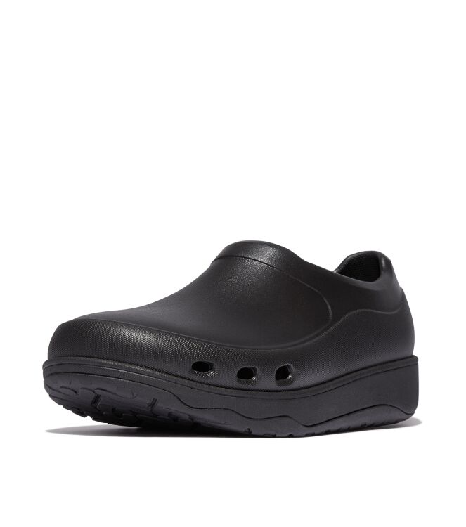 FitFlop industrial clog all black Direct leverbaar uit de webshop van www.meijerink-schoenen.nl/