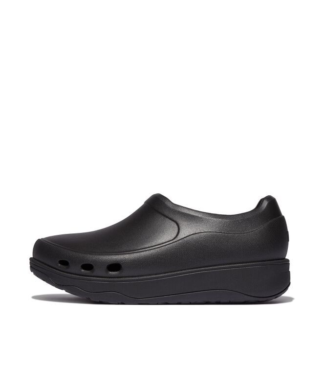 FitFlop industrial clog all black Direct leverbaar uit de webshop van www.meijerink-schoenen.nl/