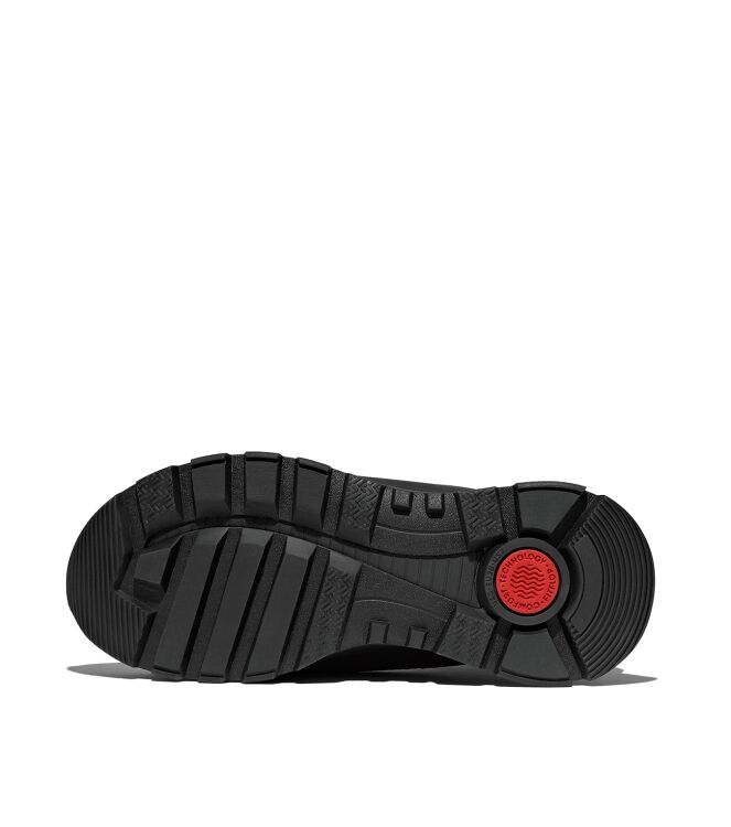 FitFlop neo-d-hyker padded/quilted boot short (zip) all black/deep gold Direct leverbaar uit de webshop van www.meijerink-schoenen.nl/