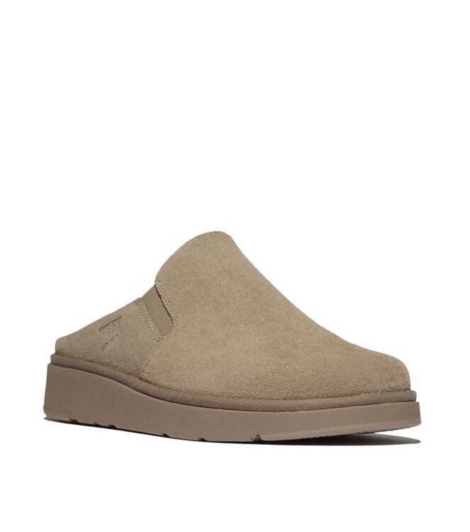 FitFlop gen-ff closed back mule - suede taupe Direct leverbaar uit de webshop van www.meijerink-schoenen.nl/