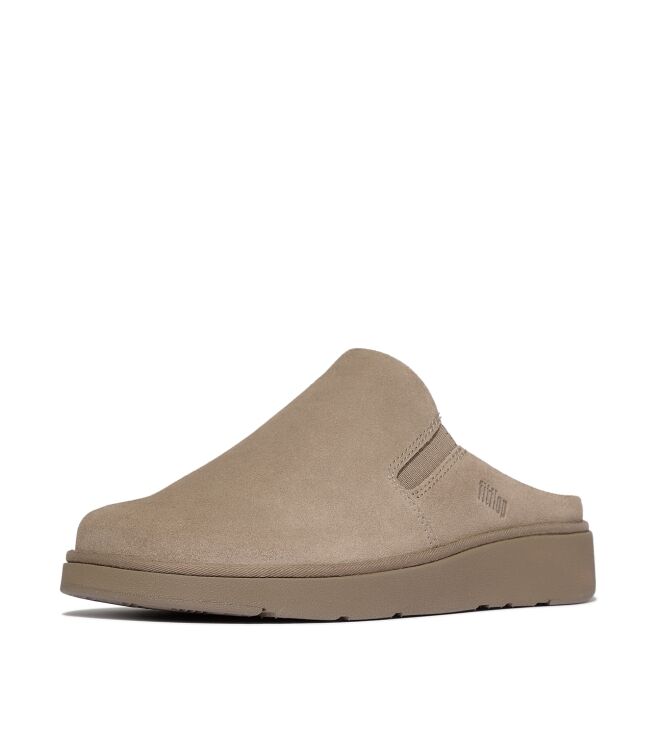 FitFlop gen-ff closed back mule - suede taupe Direct leverbaar uit de webshop van www.meijerink-schoenen.nl/